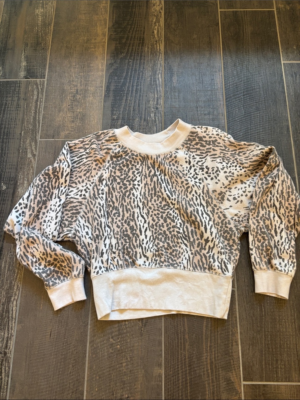 Ocean Drive Leopard-Print Crewneck Sweater - Cream and Taupe